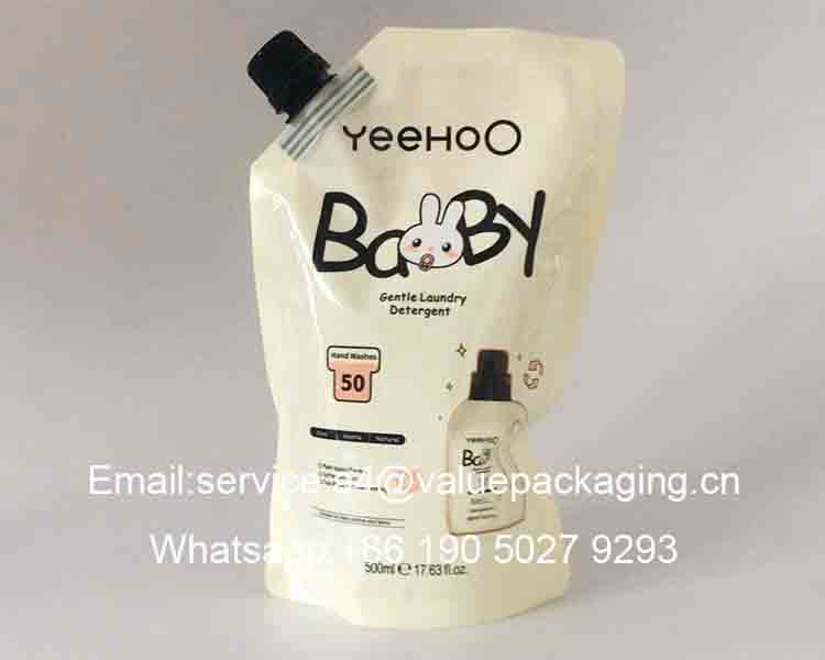 500ml婴儿洗衣液用站立嘴口袋站立效果不好-min